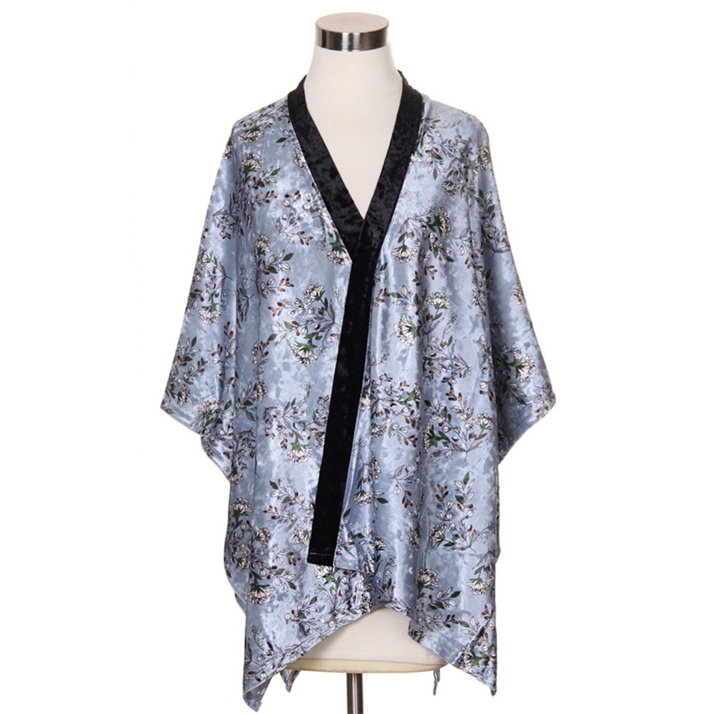 Do Everything in Love Soft Velvet Floral Kimono